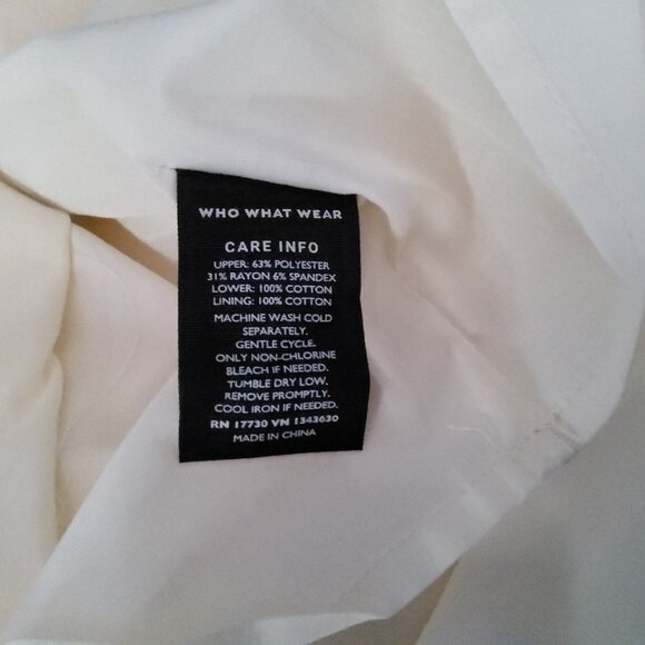 Who What Wear Womens XL White Sleeveless Dress Lower: 100% Cotton - Picture 6 of 12